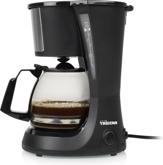 Cafetière à filtre Tristar 600 W - CM-1281 - 0,75 L, 6 tasses - Adaptée au camping - Noire