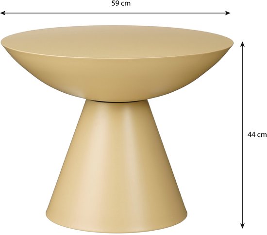 Mica Decorations Table d'appoint Celise - H44 x Ø59 cm - Métal - Beige