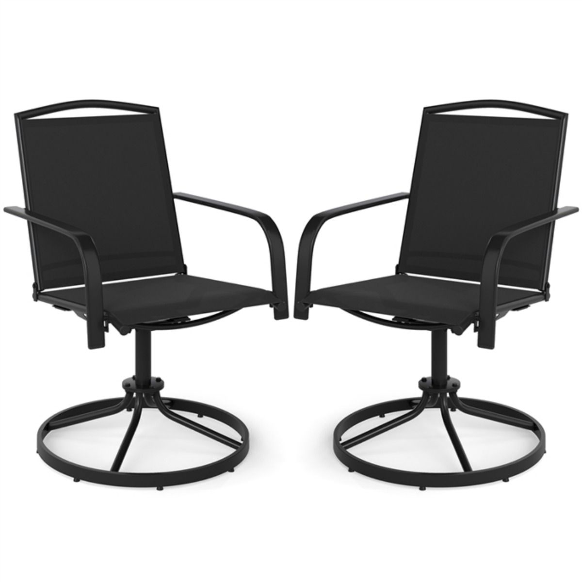 Ensemble de 2 fauteuils à bascule pivotants Coast - dossier haut - conception ergonomique - couleur café