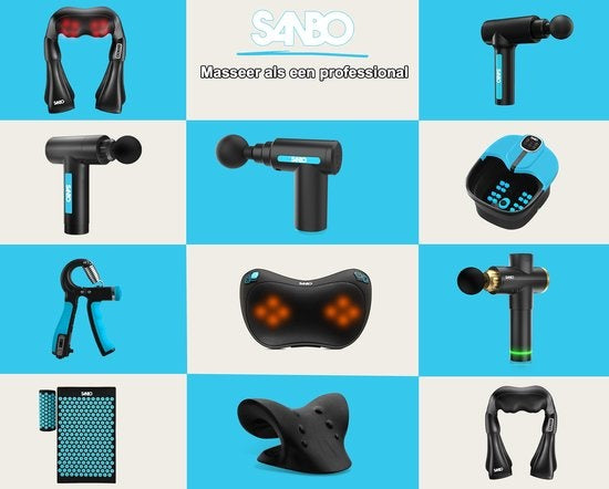 Sanbo Bain de pieds - Massage - Noir / Bleu - Chauffe jusqu'à 49°C - Pliable - Appareil de massage des pieds