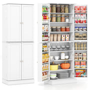 Armoire de cuisine Coast - 166,5 x 60 x 35 cm - Armoire de rangement - Réglable - 16 compartiments - Blanc