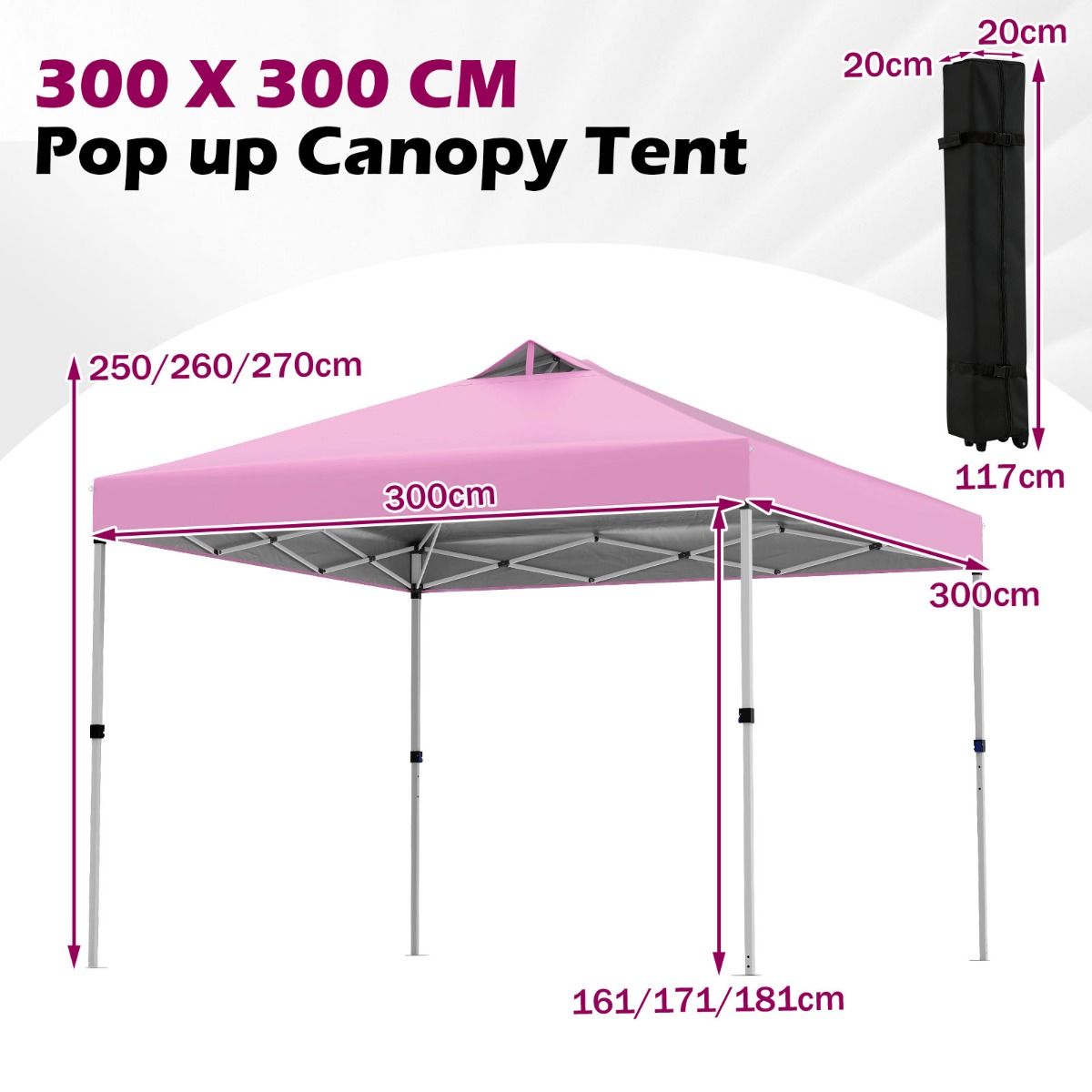 Tente de fête Coast Pop-up - pavillon pliable - avec sac de transport et sacs de sable - 300 x 300 cm - bleu
