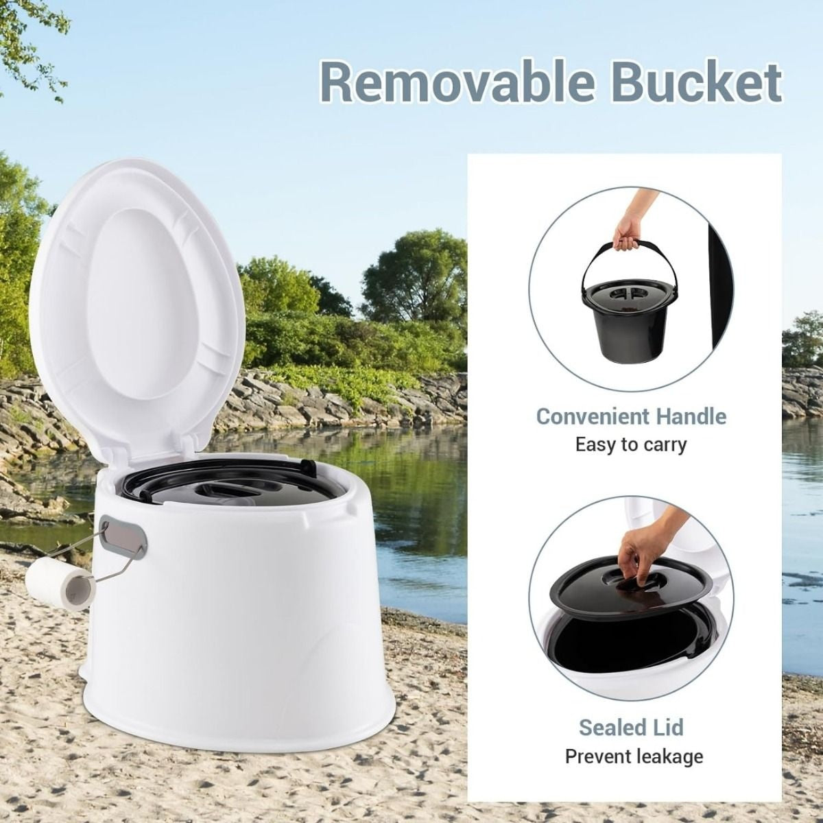 Coast Camping Toilet Toilette de voyage portable - blanc