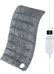 Seranova Coussin chauffant électrique pondéré pour le dos, les pieds, la nuque, les épaules, l'abdomen - Coussin chauffant - Coussin chauffant - Machine à laver - 60x30cm - Gris