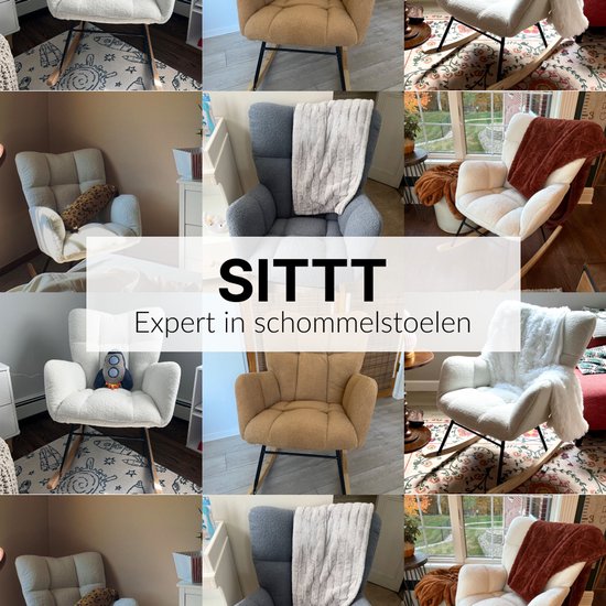 SITTT Fauteuil à bascule - Fauteuil de relaxation pour chambre de bébé - Fauteuil - Chaise d'allaitement - Gris clair