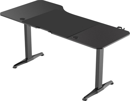 VDD Gaming - Bureau - Bureau gaming - Bureau assis-debout - Réglable en hauteur électriquement - Bureau assis-debout - Bureau gaming - Bureau gaming - Table d'ordinateur - 160 x 75 cm - Noir - Hauteur maximale 117 cm