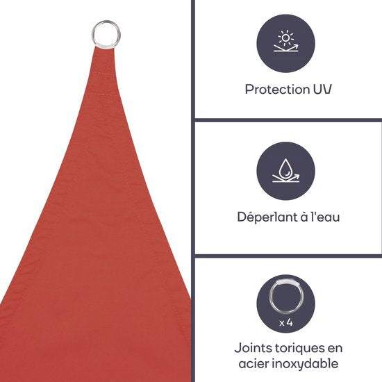 Perel Toile d'ombrage, hydrofuge, 3,6 x 3,6 m, 160 g/m², polyester, carré, terracotta