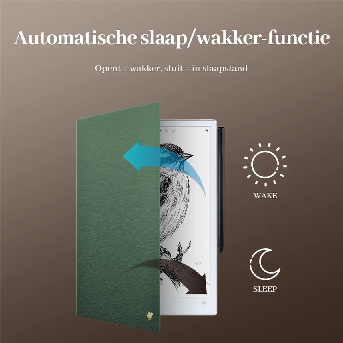 Housse de protection iFLYTEK AINOTE 2 - 10,65 pouces - vert mousse - magnétique