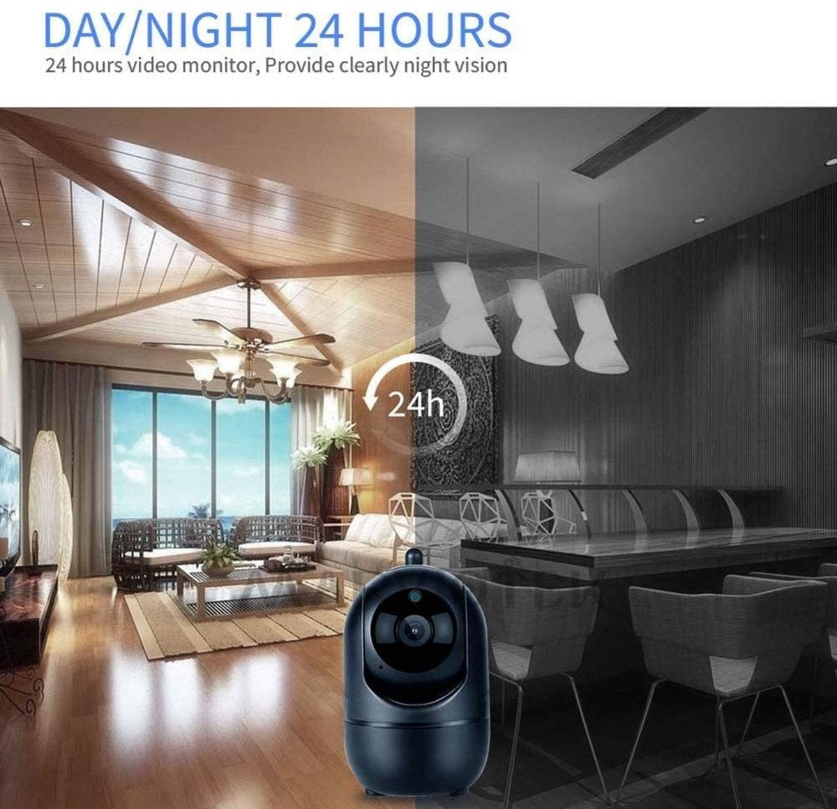 Fuegobird Indoor IP Camera - 1080P - Caméra de sécurité - Caméra pour animaux - Caméra pour bébés - Compatible avec 2.4G/5G WIFI - Détection de mouvement et de son - Fonctionne avec l'application - Blanc