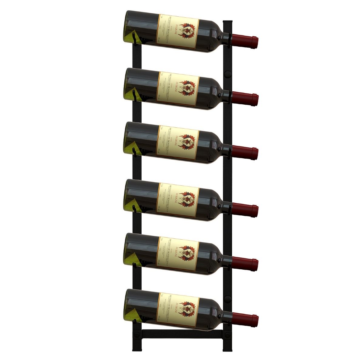 Coast : casier à vin mural - peut contenir 6 bouteilles - métal - noir