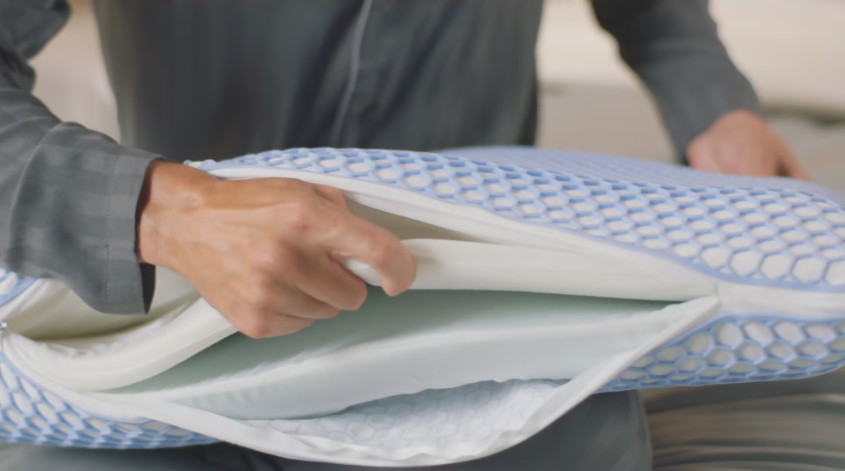 Oreiller Original Elite d'Emma 40x70 cm blanc - Mousse à mémoire de forme ergonomique avec technologie AirGrid