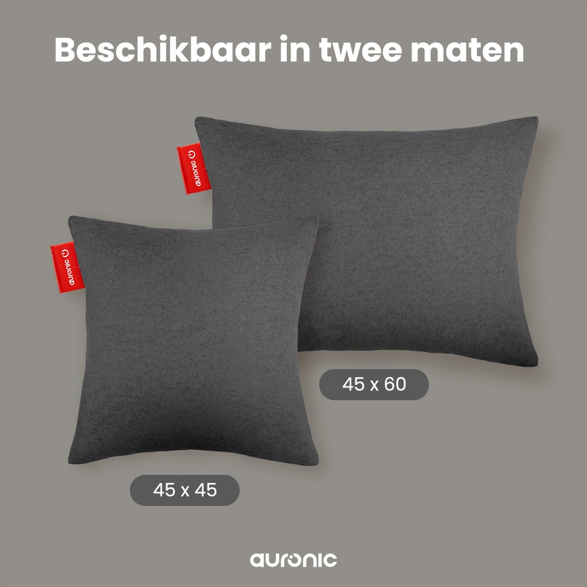 Auronic Heat Cushion - Classic - 45x60 - Sans fil - Rechargeable - Coussin électrique - Infrarouge - Anthracite