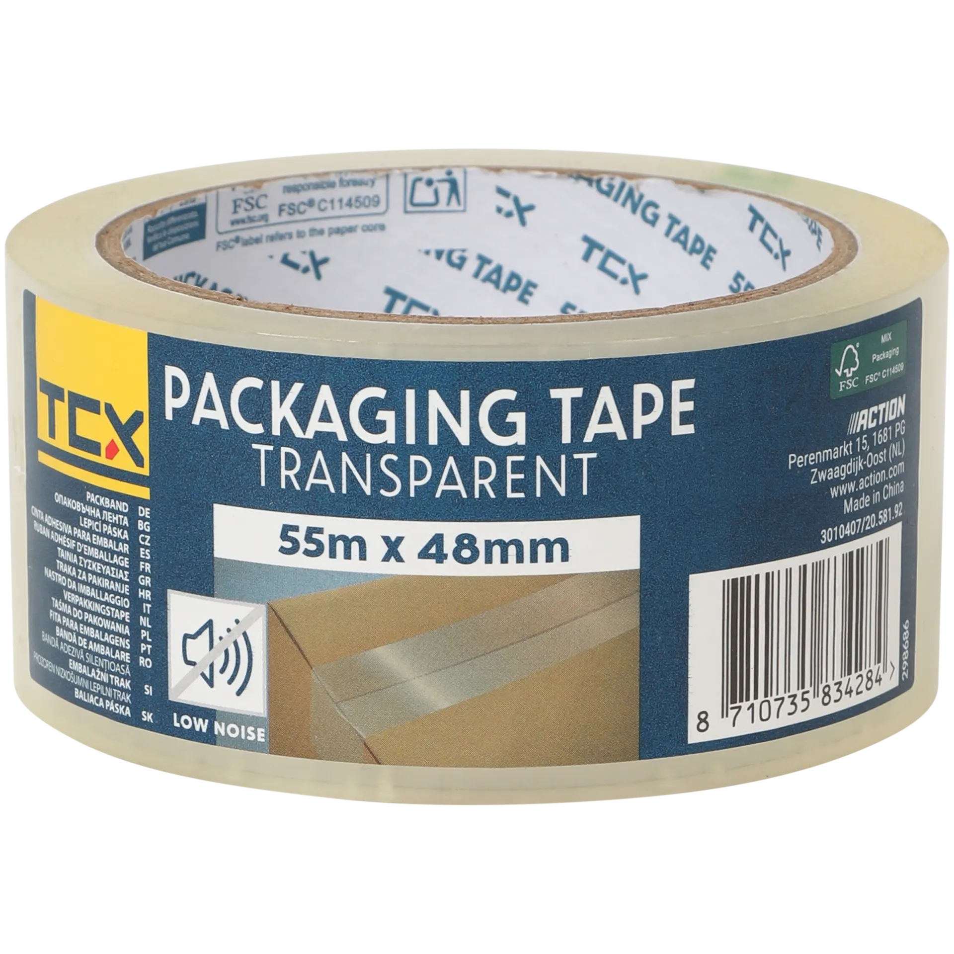 Ruban d'emballage TCX - 55 m x 48 mm - Transparent