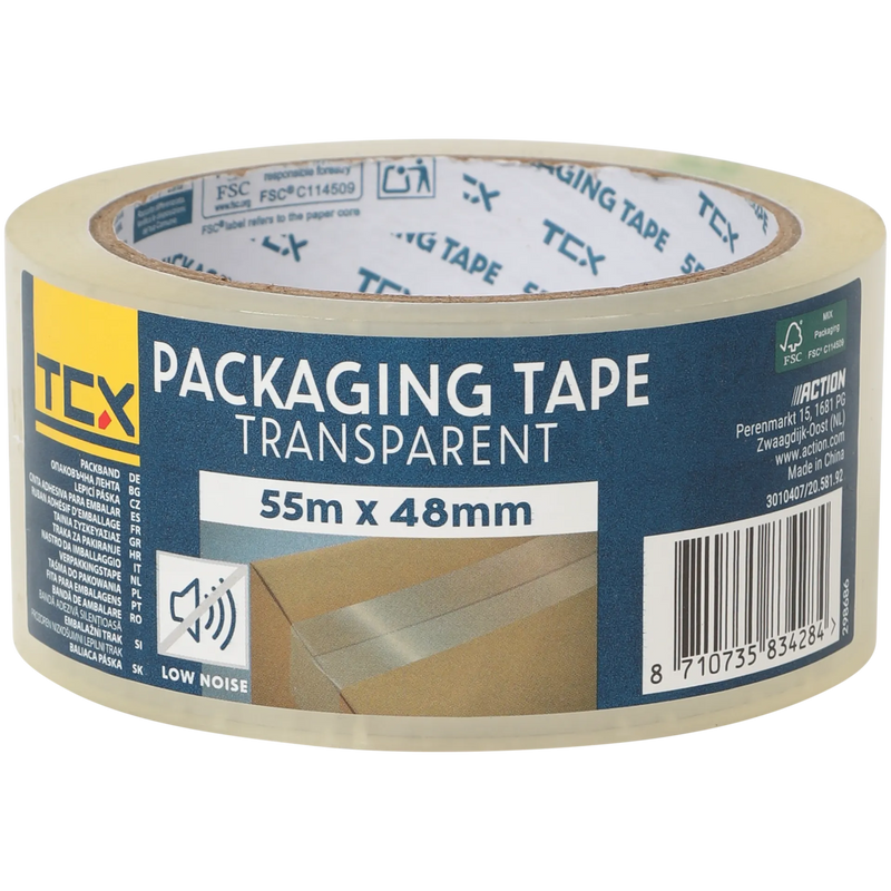 Ruban d'emballage TCX - 55 m x 48 mm - Transparent