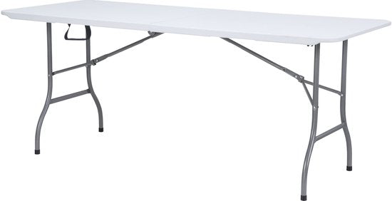 Table de bière pliable AXI Elba – Blanche – 180 x 74 x 75 cm – Pliable – Avec poignées – Idéale à emporter – Structure en acier et plastique HDPE – Portable et peu encombrante – Jusqu’à 150 kg