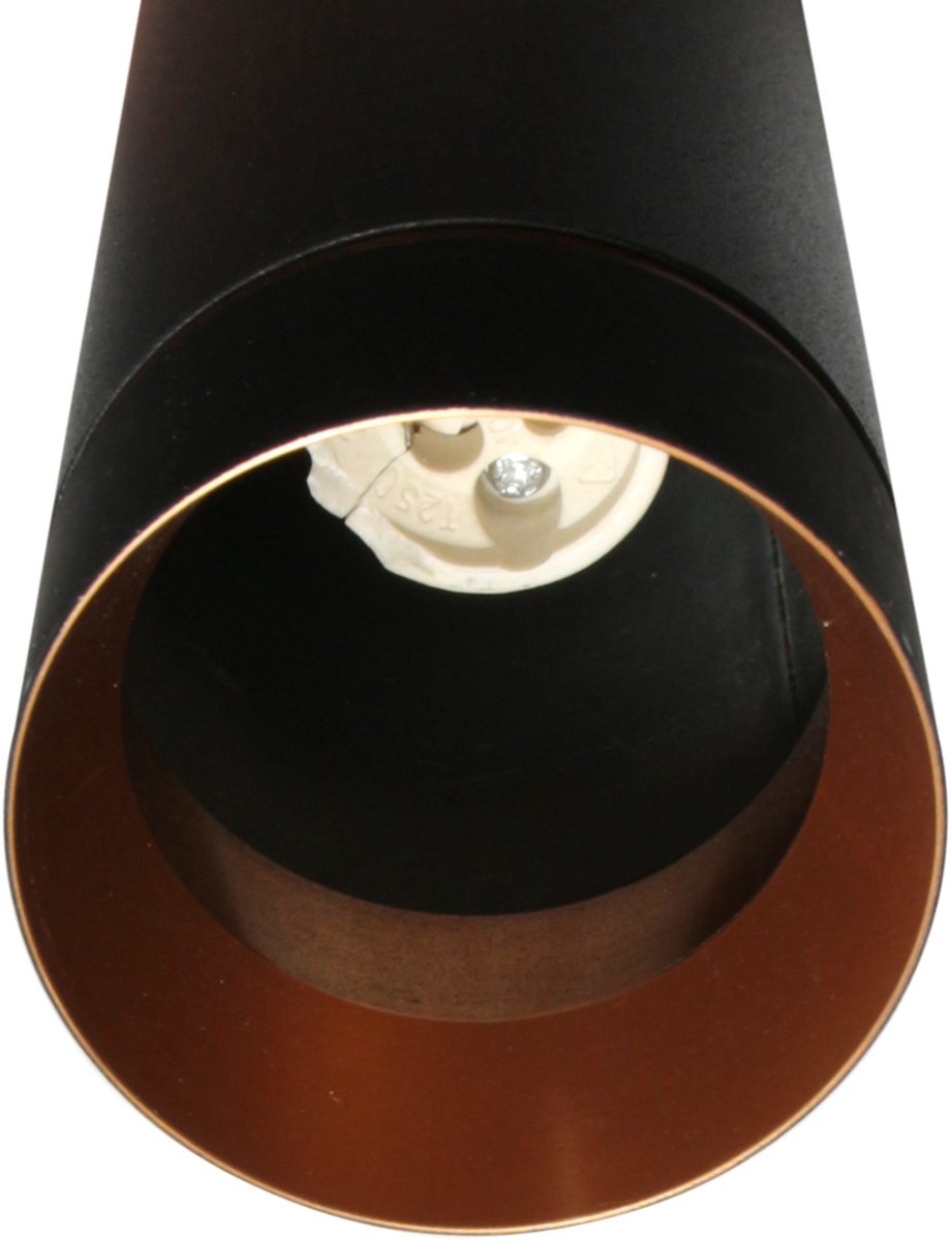 Mexlite Lampe pendante DownLume - 5 Lumières - Métal noir - Grande lampe de table de salle à manger - GU10 - Design moderne