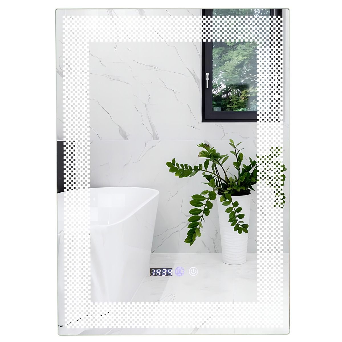 Miroir de salle de bains Coast à LED - fonction anti-buée - mémoire - argent - 70 x 50 cm