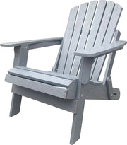 Chaise AXI Rosalie Adirondack Grise – Chaise de détente en bois avec accoudoirs – Pliable – Dossier haut – Chaise de jardin – 75,5 x 86,5 x 85 cm – 100 % bois de pruche certifié FSC