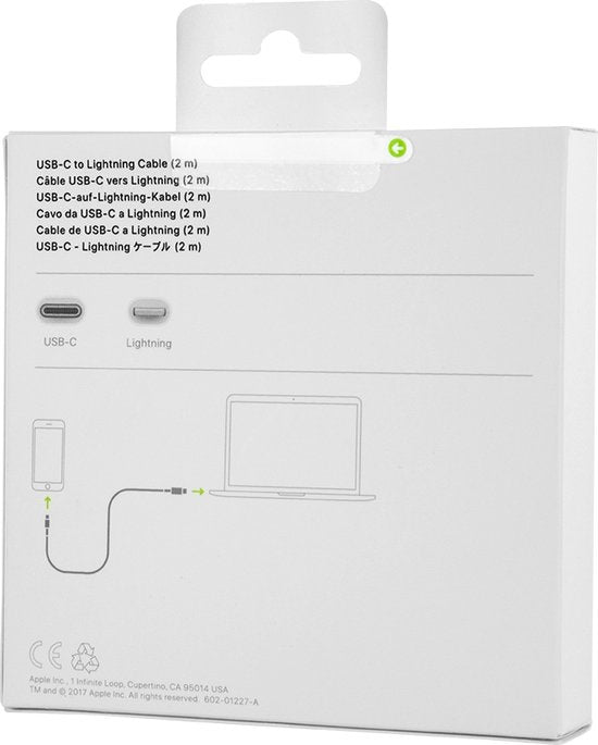 Apple - Câble de recharge Lightning - USB-C vers Lightning - 2 m - Blanc