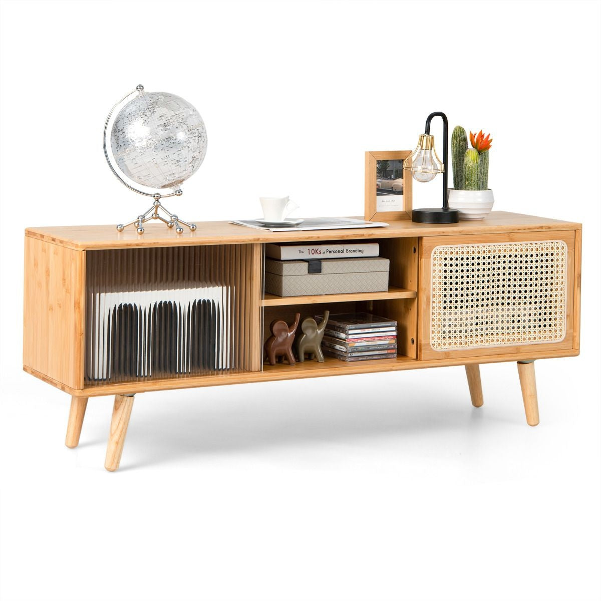 Coast Meuble TV - Max. 100 kg - Bambou - 121 x 26 x 46 cm