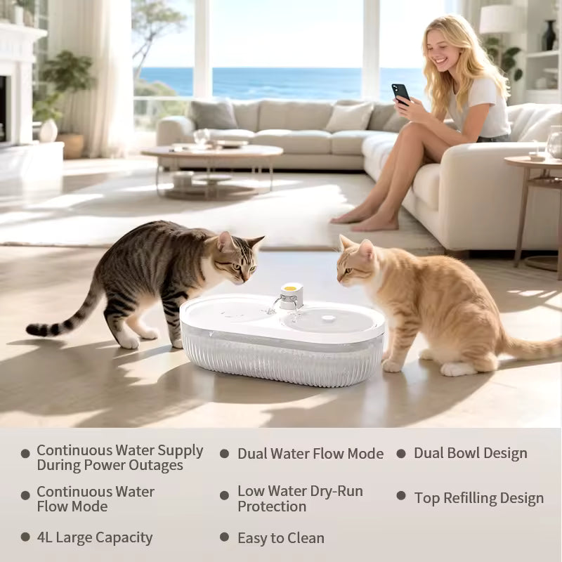 LeLo pets MSP-05 : bac à litière autonettoyant de 65 L avec fontaine à eau - blanc