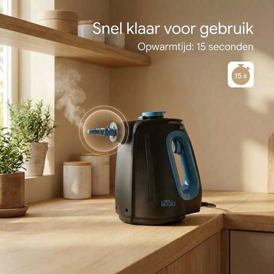Nettoyeur vapeur 2-en-1 CleanKoala – Temps de chauffe de 15 secondes – 30 minutes d'autonomie – 12 accessoires et 3 chiffons supplémentaires inclus