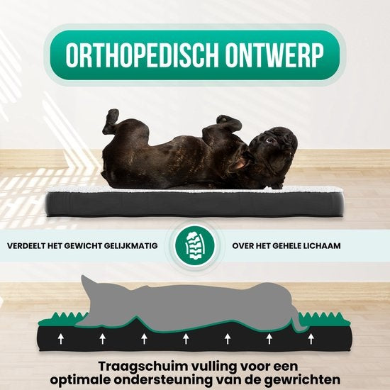 Avalo Coussin orthopédique pour chien M - 76x51 cm - Lavable / Mousse à mémoire de forme / Antidérapant - Panier orthopédique pour chien