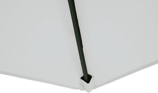 Parasol suspendu AXI Dion Ø 300 cm, aspect chêne/beige – Armature thermolaquée avec pied en croix