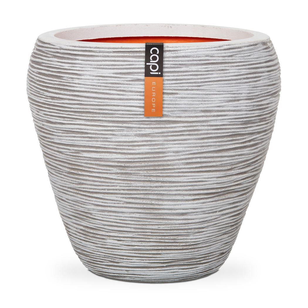 Vase Capi rond et effilé Nature Rib - 42 x 38 cm - Ivoire