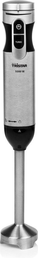 Mixeur plongeant Tristar 1000 W - MX-4829 - 1 vitesse avec fonction turbo - avec verre doseur - en acier inoxydable