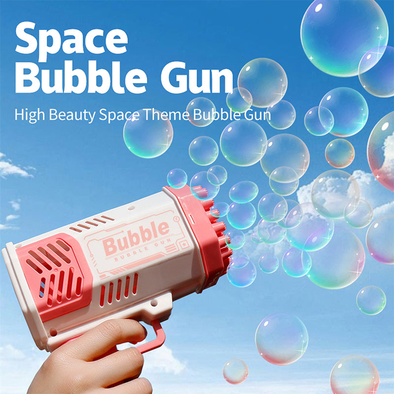 KNYYSECQ : machine à bulles et à mousse pour enfants, avec 40 trous et éclairage - rose et blanc