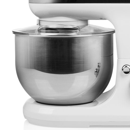 Robot de cuisine Tristar MX-4817 - Robot de cuisine avec bol de 5 litres - 3 crochets pétrisseurs inclus - Robot de cuisine - 6 programmes - Lavable au lave-vaisselle - 1 200 watts - Blanc