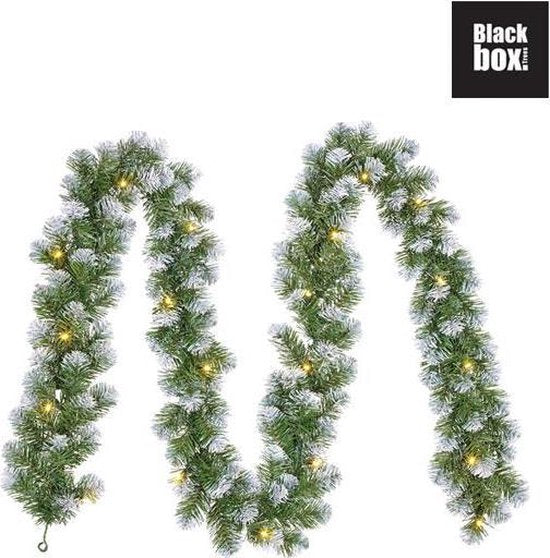 Black Box Trees - Guirlande Norton givrée, LED vertes -  L 270 x P 20 cm