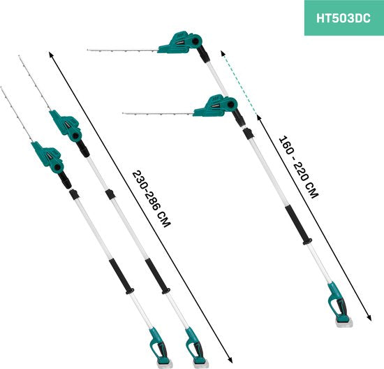 Taille-haie sur perche - VONROC - 20V - Manche extensible – Lame inclinable 40 cm - Sans batterie ni chargeur