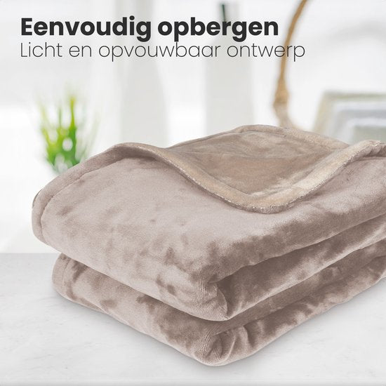 Auronic - Couverture électrique 2-Pack - 160 x 120 cm - 3 niveaux de chaleur et arrêt automatique - Flanelle extra douce - Lavable en machine - Polaire & Taupe