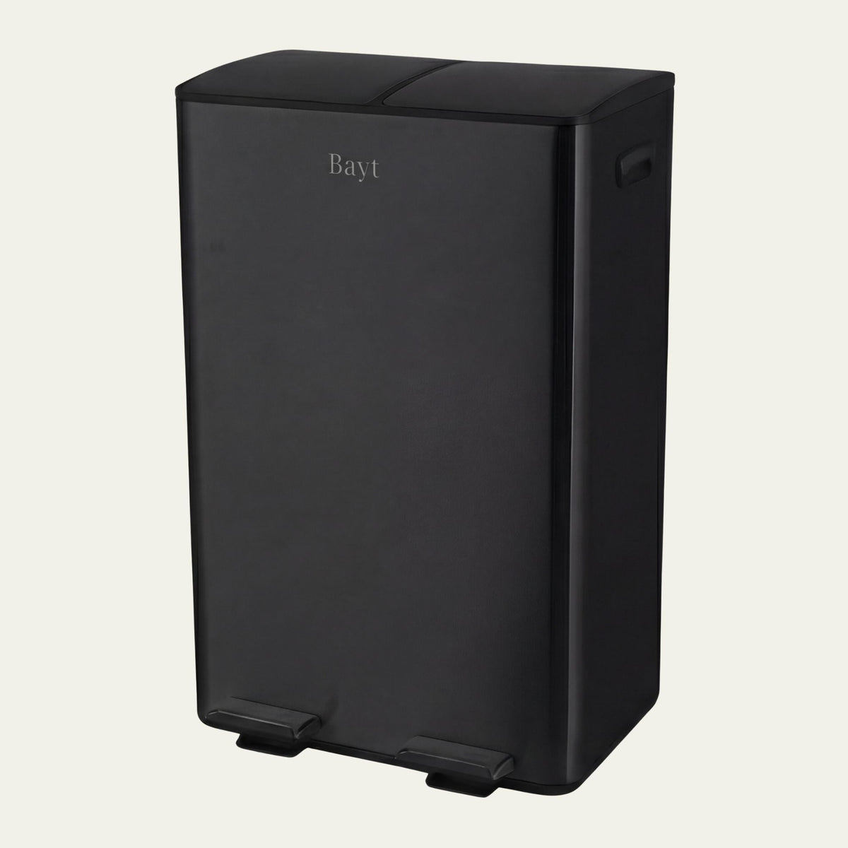 Poubelle à pédale Bayt 60 litres - Tri sélectif 2 x 30 L - 46 x 36 x 71 cm - Noir