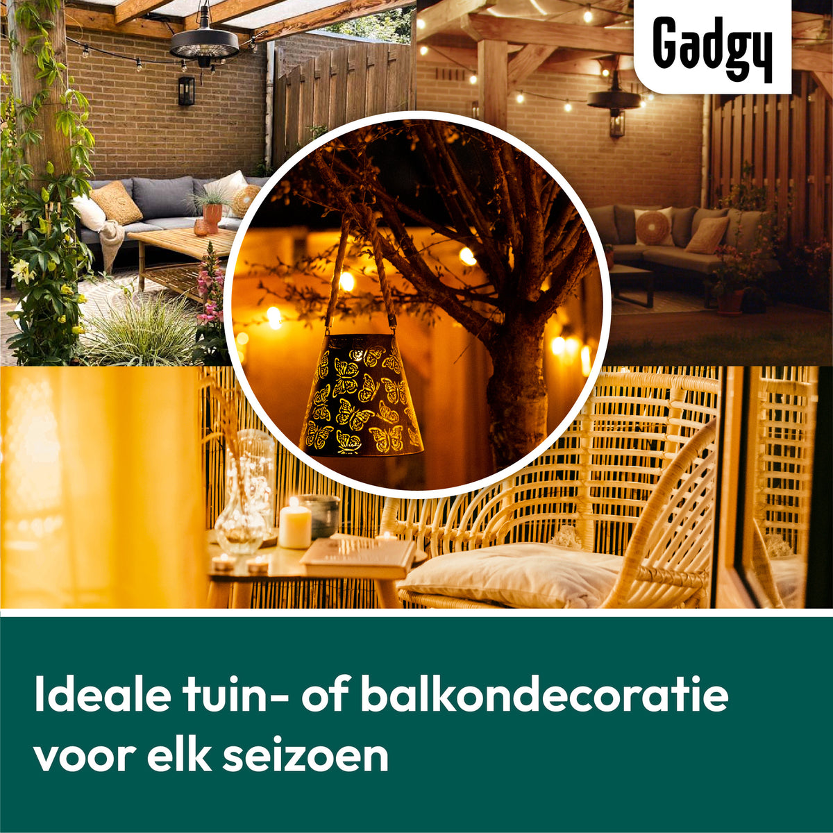 Gadgy Lampes solaires de jardin papillons - Lampes de jardin suspendues à Led pour l'extérieur - Lampe solaire d'extérieur à énergie solaire avec effets d'ombre - Lampe solaire de jardin, terrasse et balcon - Lanterne pour l'extérieur - Lanterne à énergie