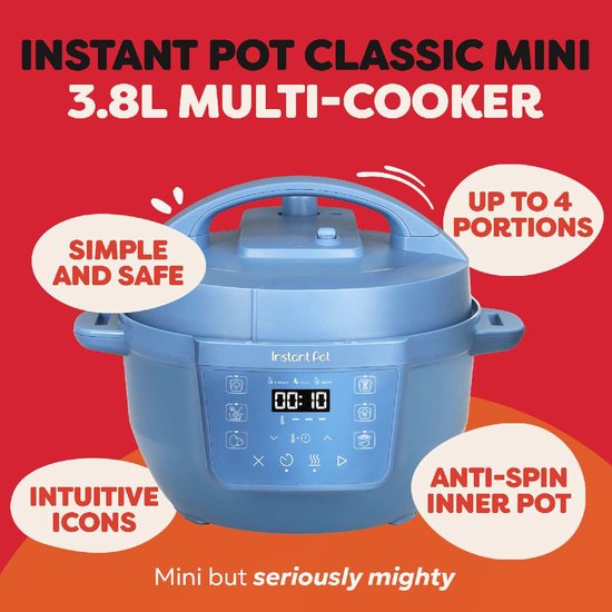 Multicuiseur Instant Pot Classic Mini 3,8 L, bleu « Daydream » - Autocuiseur 7-en-1 - Mijoteuse - Cuiseur vapeur - Yaourtière - Jusqu'à 4 portions - Design compact - Cuisson jusqu'à 70 % plus rapide