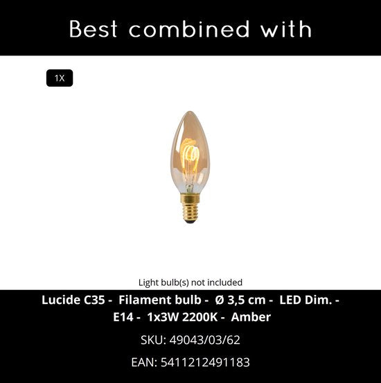 Lucide FLORES - Lampe de table - Ø 17,5 cm - 1xE14 - Blanc - Japandi