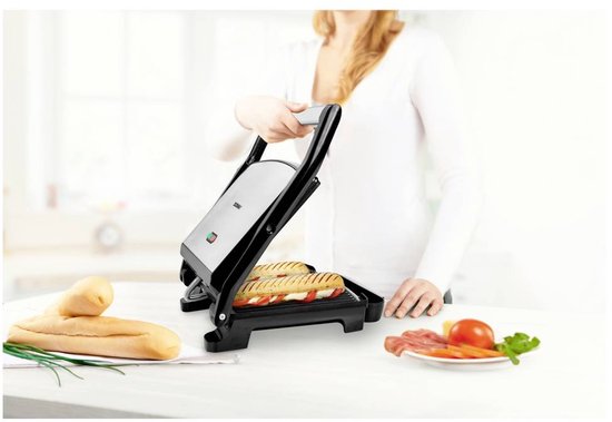 Princess Panini Grill 112415 - Grand grill à contact 30 x 24 cm - Appareil à croque-monsieur - Appareil à grill - 2 000 W - Couvercle supérieur coulissant - « Meilleur achat » selon le guide des consommateurs d'octobre 2025