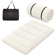 Matelas futon Coast - Tapis de sol et matelas pliable - Housse lavable - Beige/Bleu/Ours brun