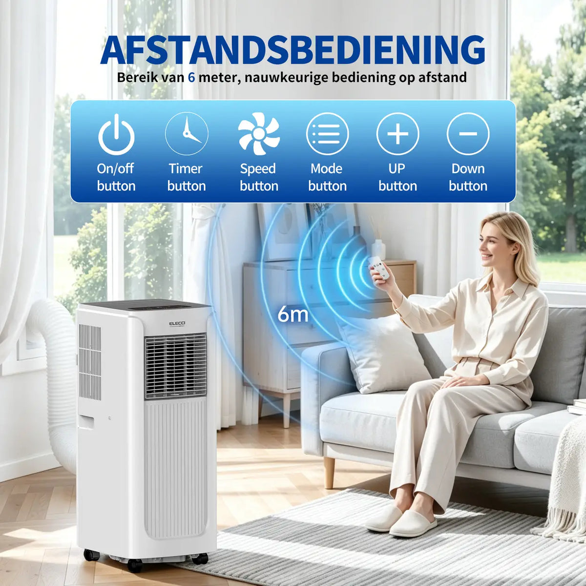 Climatiseur mobile ELECCI - 6 000 BTU - 4-en-1 - Classe énergétique A