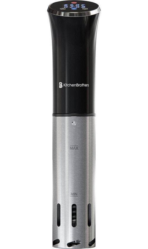 KitchenBrothers Stick Sous Vide - jusqu'à 95°C - Minuteur intégré - Cuiseur de précision - 1200W - Noir/RVS