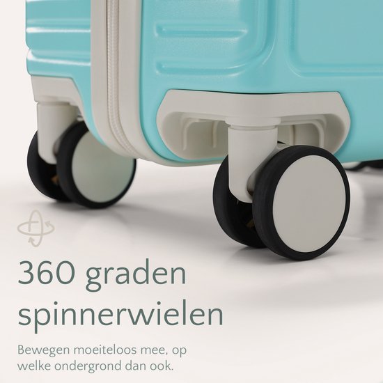 Skycases City Walker - Valise de voyage moyenne 77L - Légère et résistante - Roues pivotantes à 360° - Serrure TSA originale - Housse de protection et pochette humide incluses - 66 x 45 x 26 cm - Bleu Tiffany