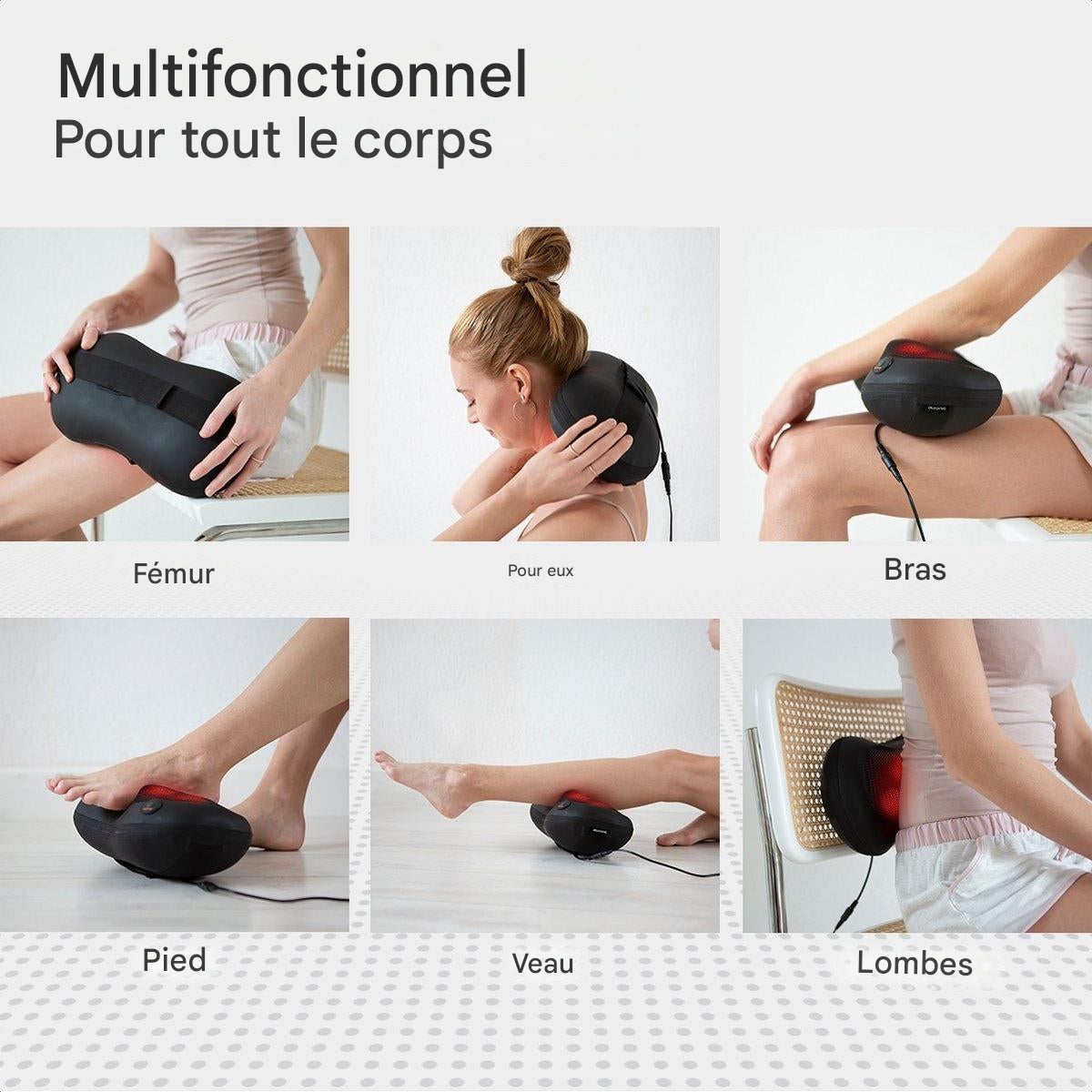 Coussin massage shiatsu Auronic, Chauffant et Électrique, Dos/nuque