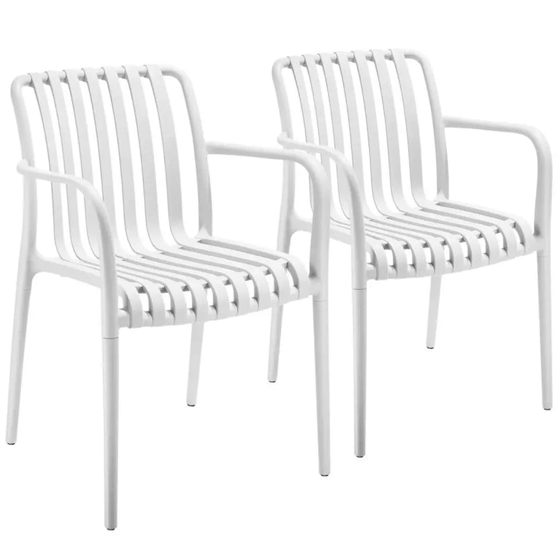 Tectake Chaises de jardin Alcudia, lot de 2 - Résistantes aux intempéries - Empilables - En plastique