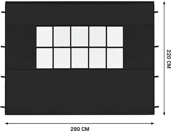 VONROC Sidewalls Set - 6x3M - 6 pieces - Pour 2 x Premium Party Tent PT501XX | Noir