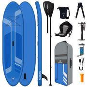 Paddle LifeGoods - Deluxe Set - Avec siège - Planche à pagaie gonflable - Max. 135KG - 320x81cm - Bleu