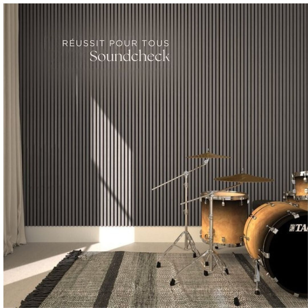 Panneau mural acoustique tectake®  - Lot de 2 - 60 x 120 cm - 1,44 m² - taille réglable - lattes en MDF et placage bois - Insonorisation - Décoration - Assemblage facile - Chêne gris clair