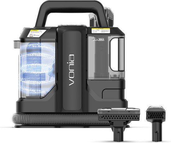 Vonia Nettoyeur de tapis - Nettoyeur de taches - Nettoyeur de canapé - Machine de nettoyage - Nettoyeur de meubles - 450W - Noir